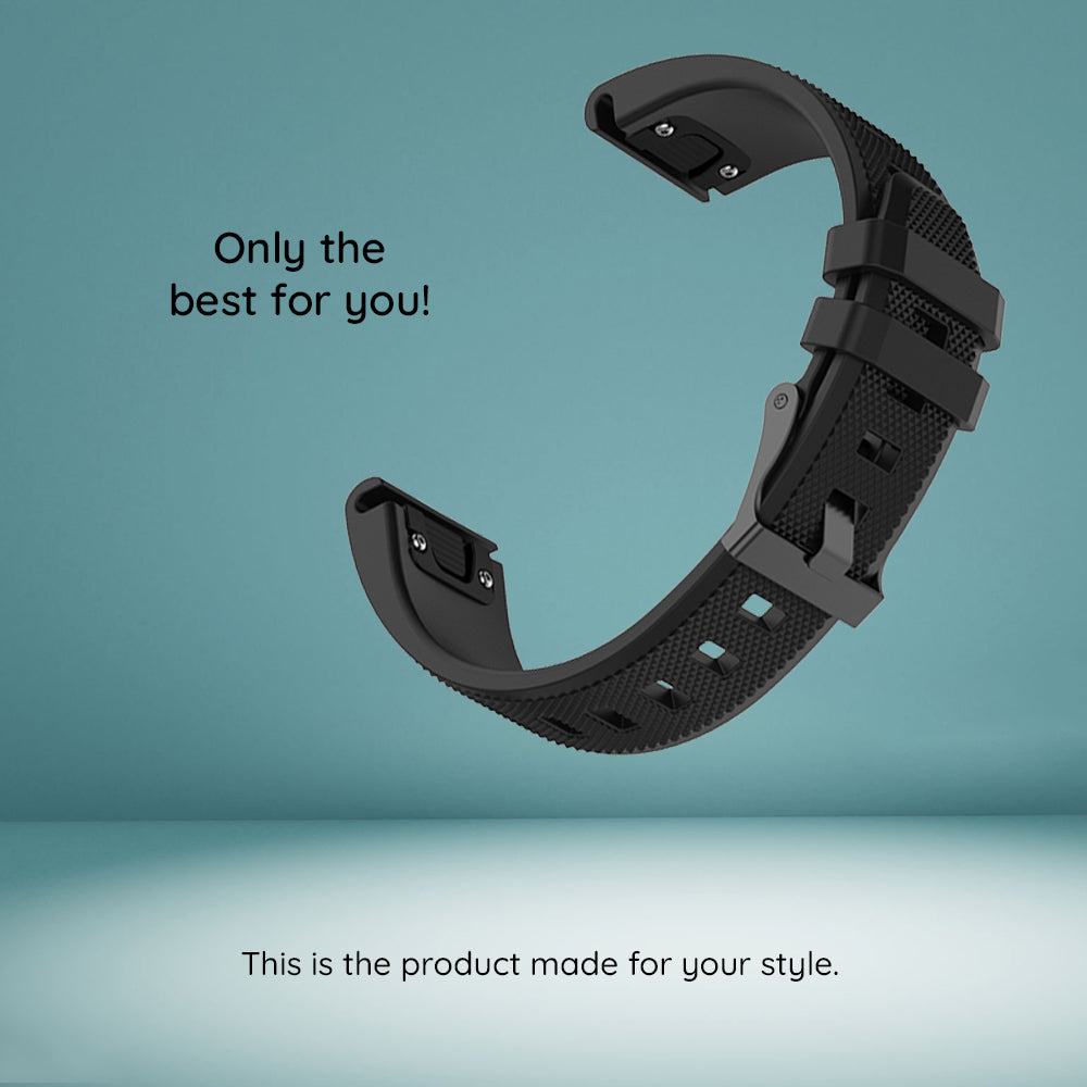 Techsuit W058 reim for Garmin Instinct / Approach / Fenix Watch Series, 20mm, Svart