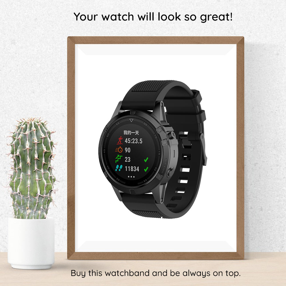 Techsuit W058 reim for Garmin Instinct / Approach / Fenix Watch Series, 20mm, Svart