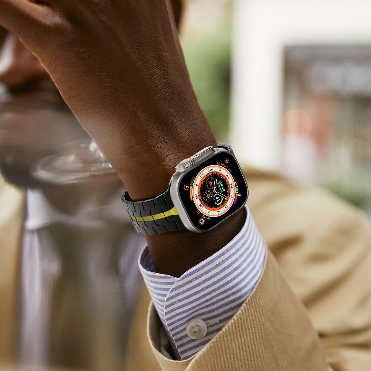 Techsuit W063 reim for Apple Watch 49mm / 46mm / 45mm / 44mm / 42mm Series, Oransje