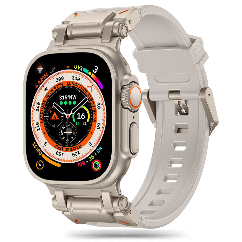 Techsuit W064 reim for Apple Watch 49mm / 46mm / 45mm / 44mm / 42mm Series, Sølv
