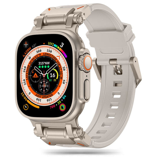 Techsuit W064 reim for Apple Watch 49mm / 46mm / 45mm / 44mm / 42mm Series, Sølv