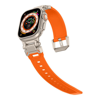 Techsuit W064 reim for Apple Watch 49mm / 46mm / 45mm / 44mm / 42mm Series, Sølv Oransje