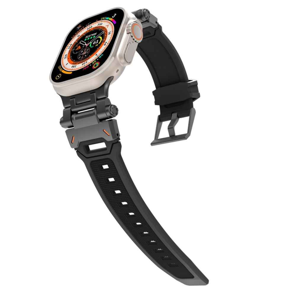 Techsuit W064 rem for Apple Watch 49mm / 46mm / 45mm / 44mm / 42mm-serien, svart