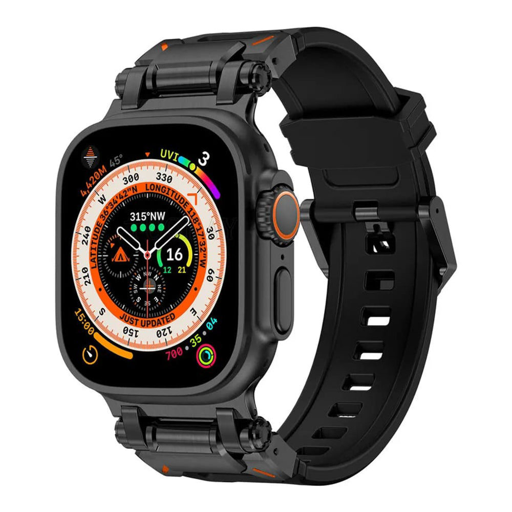 Techsuit W064 rem for Apple Watch 49mm / 46mm / 45mm / 44mm / 42mm-serien, svart