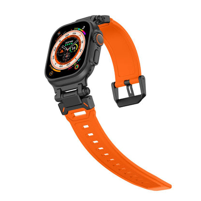 Techsuit W064 reim for Apple Watch 49mm / 46mm / 45mm / 44mm / 42mm Series, Svart Oransje