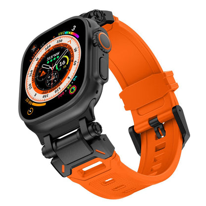 Techsuit W064 reim for Apple Watch 49mm / 46mm / 45mm / 44mm / 42mm Series, Svart Oransje