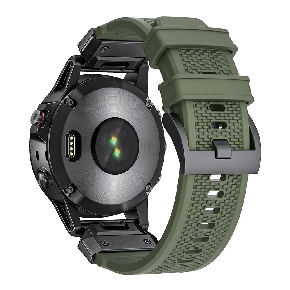 Techsuit W068 reim for Garmin Watch Fenix Series, 26mm, Svart Oransje