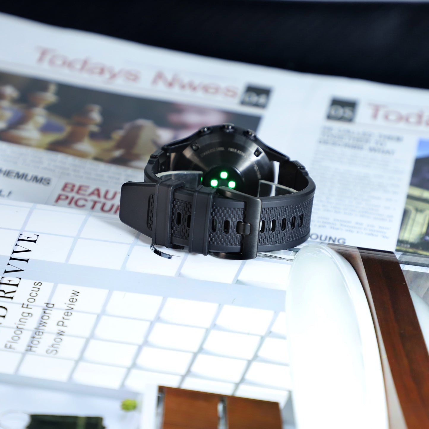 Techsuit W068 reim for Garmin Watch Fenix Series, 26mm, Svart Grønn