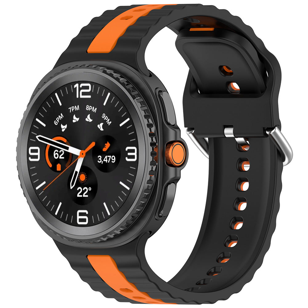 Techsuit W078 reim for Samsung Galaxy Watch 8 Classic / Watch8 44mm / Watch 8 40mm, Svart Oransje