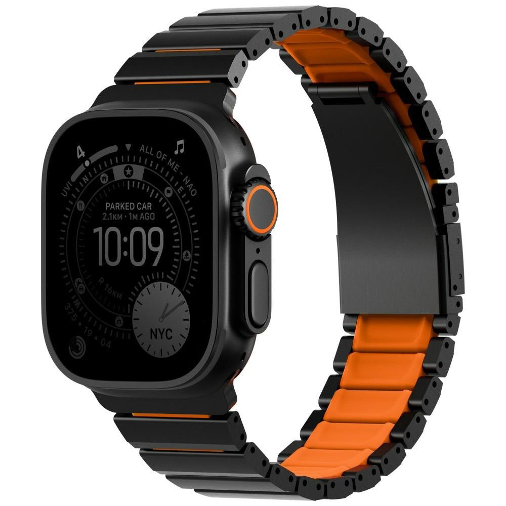 UNIQ Strova Flex rem for Apple Watch 49mm / 46mm / 45mm / 44mm / 42mm-serien, svart oransje
