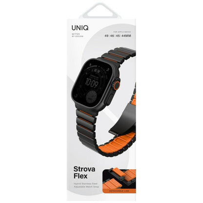 UNIQ Strova Flex rem for Apple Watch 49mm / 46mm / 45mm / 44mm / 42mm-serien, svart oransje