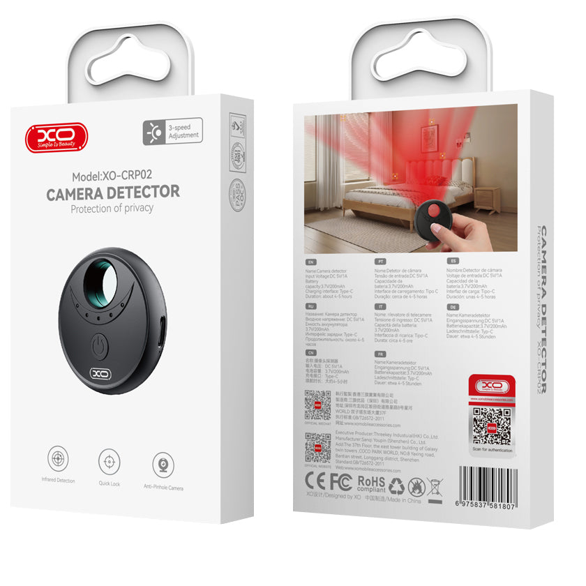 Detektor for Skjulte Kameraer XO Design CRP02, Svart