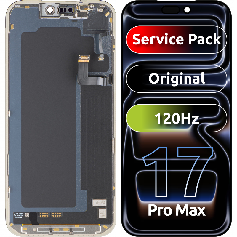 Display med Touchscreen Apple iPhone 17 Pro Max, med Ramme, Svart, Service Pack 661-56050