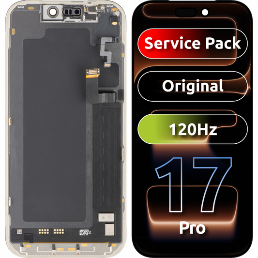 Display med Touchscreen Apple iPhone 17 Pro, med Ramme, Svart, Service Pack 661-56125