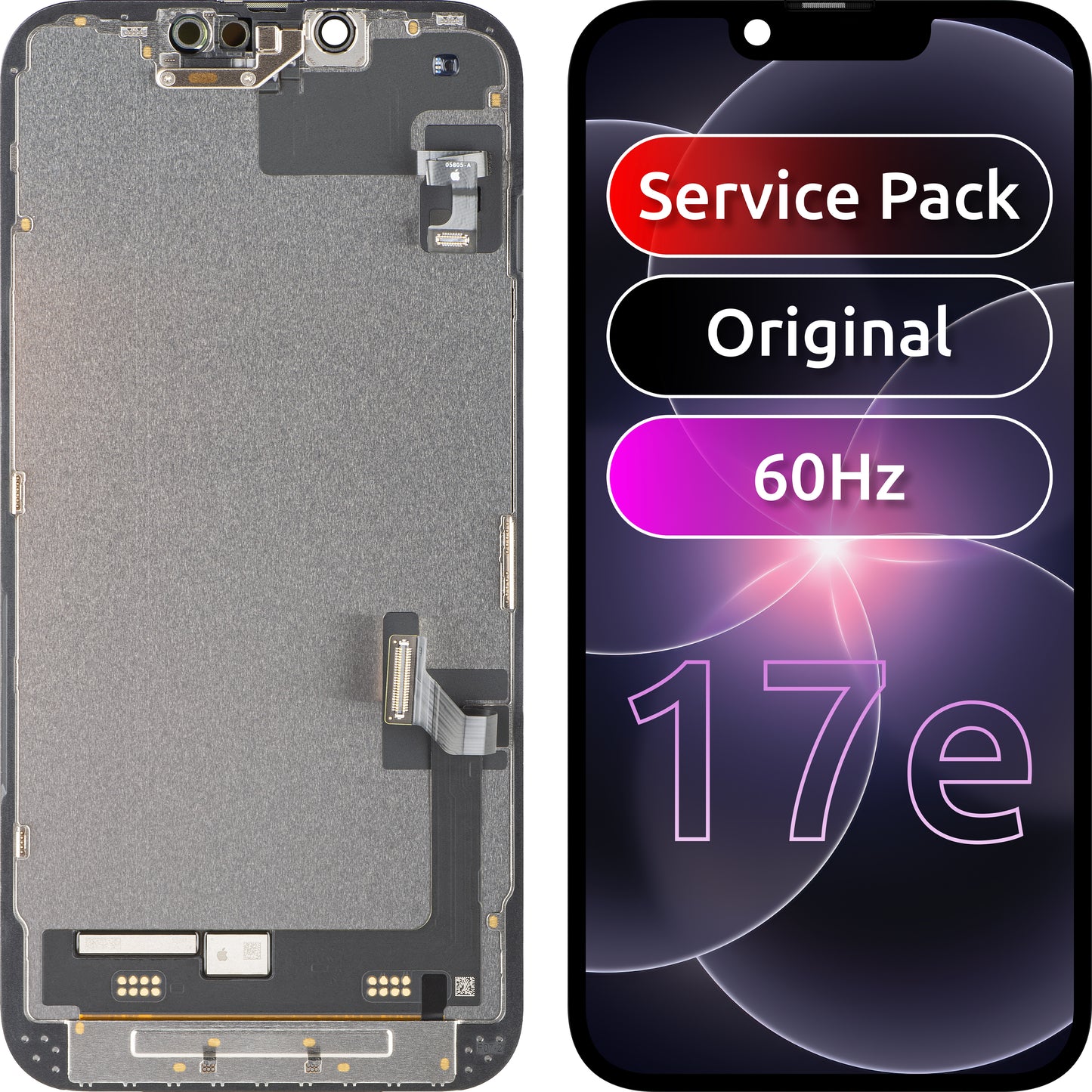 Apple iPhone 17e berøringsskjerm med ramme, svart, Service Pack 661-60211