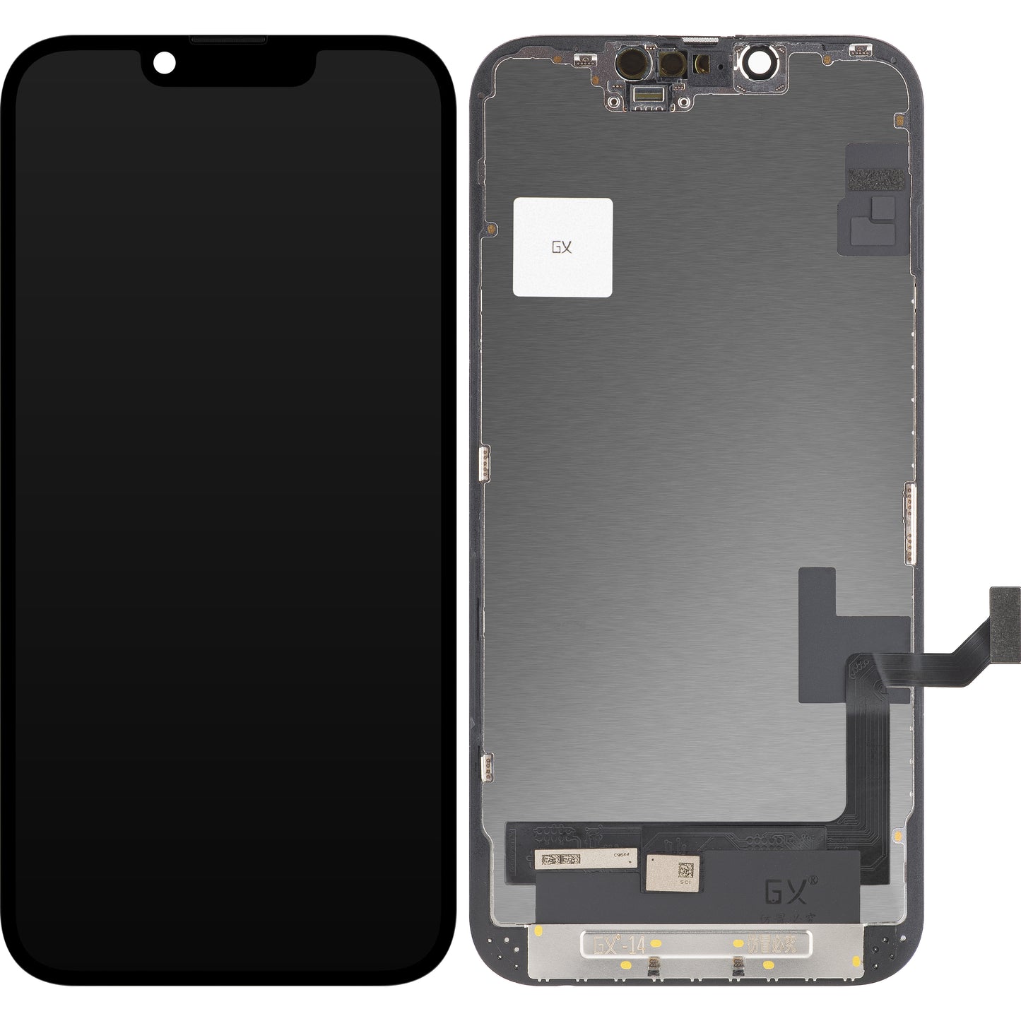 GX berøringsskjerm for Apple iPhone 14, med ramme, OLED-versjon, svart