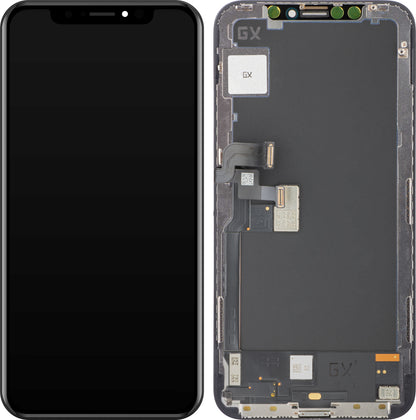 GX berøringsskjerm for Apple iPhone X, med ramme, OLED-versjon, svart