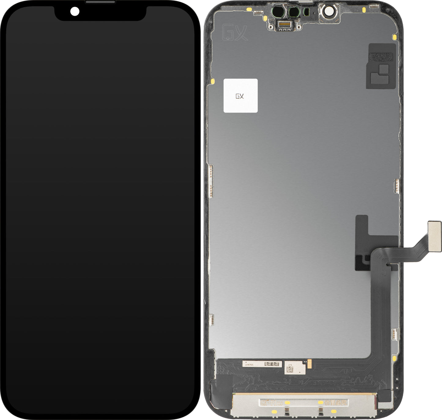 Display med GX Touchscreen for Apple iPhone 14 Plus, med ramme, OLED IC Movable-versjon, Svart
