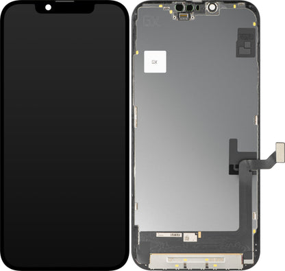 Display med GX Touchscreen for Apple iPhone 14 Plus, med ramme, OLED IC Movable-versjon, Svart