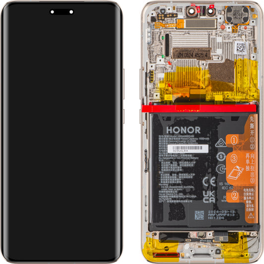 Berøringsskjerm Honor Magic6 Pro, med ramme og batteri, gull, servicepakke 0235ALRA 