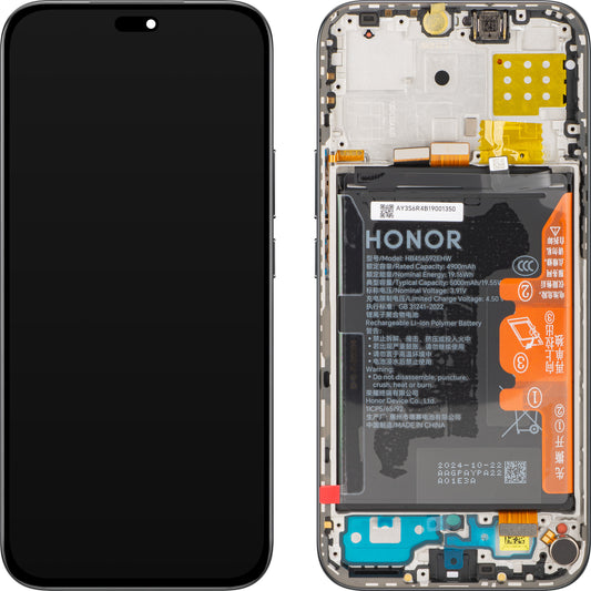 Display med Touchscreen Honor X8c, med Ramme og Batteri, Svart (Midnight Black), Service Pack 0235AMXP