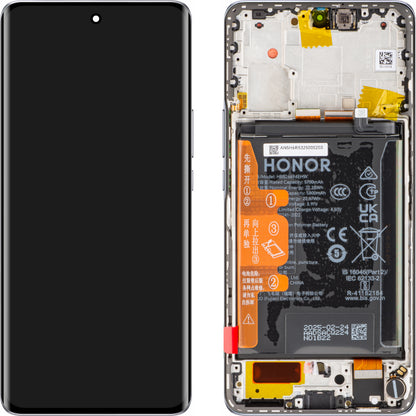 Display med Touchscreen Honor X50, med Ramme og Batteri, Sølv, Service Pack 0235AGJH