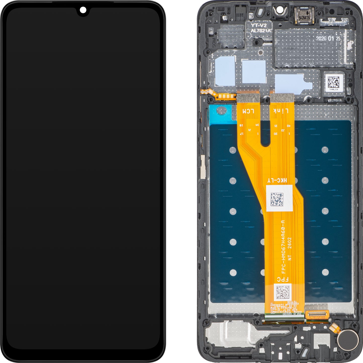 Touchscreen-display Honor X5c / X5c Plus, med ramme, svart, Service Pack 9707ACHU