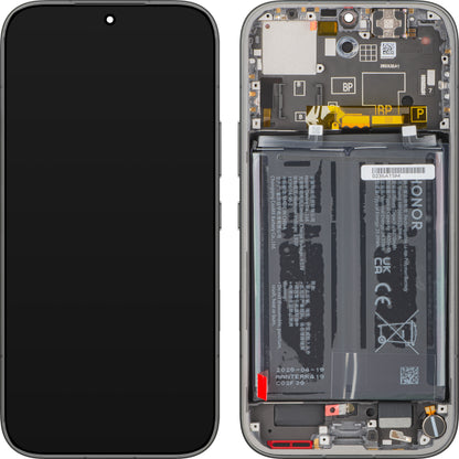 Touchscreen-display Honor 600, med ramme og batteri, svart, Service Pack 0235ATSM