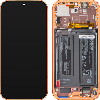 Touchscreen-display Honor 600, med ramme og batteri, oransje, Service Pack 0235ATSP