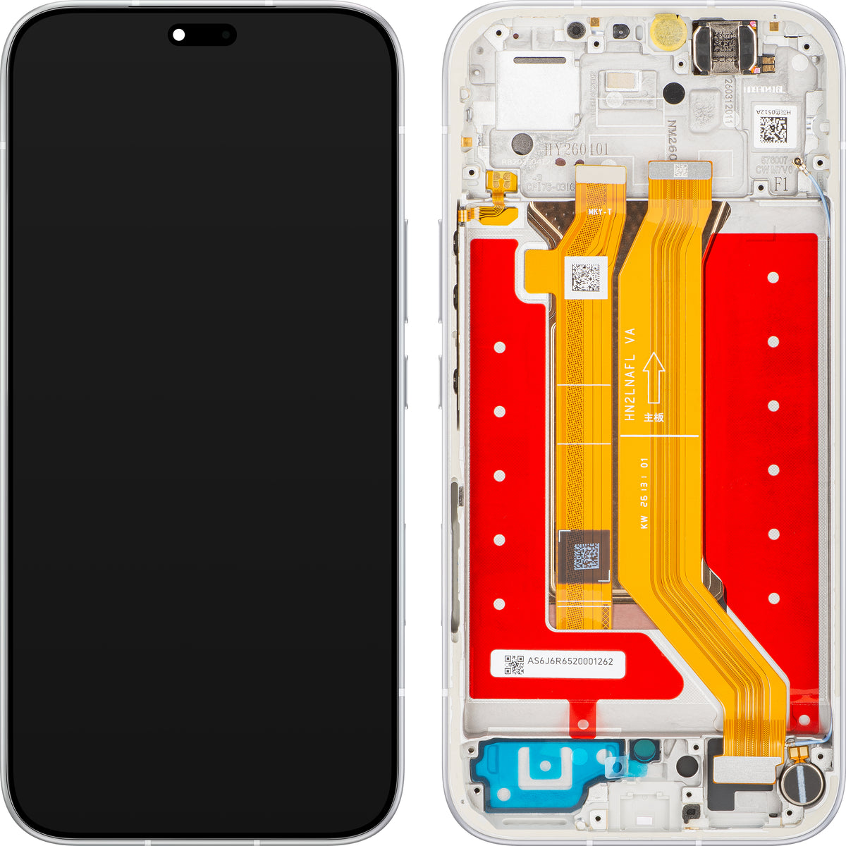 Touchskjermdisplay Honor 600e / 600 Lite, med ramme, grå (Velvet Grey), Service Pack 0235ASUM