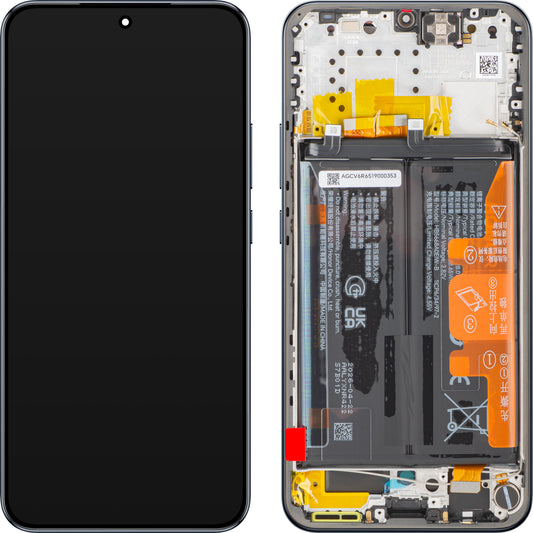 Display med berøringsskjerm Honor Magic8 Lite, med ramme og batteri, svart (Midnight Black), Service Pack 0235ARUT