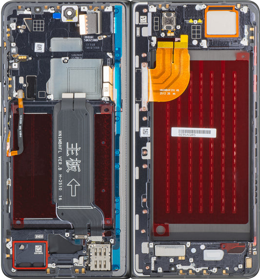 Display med Touchscreen Honor Magic V5, med Ramme, Under Inner, Svart, Service Pack 0235AQBS