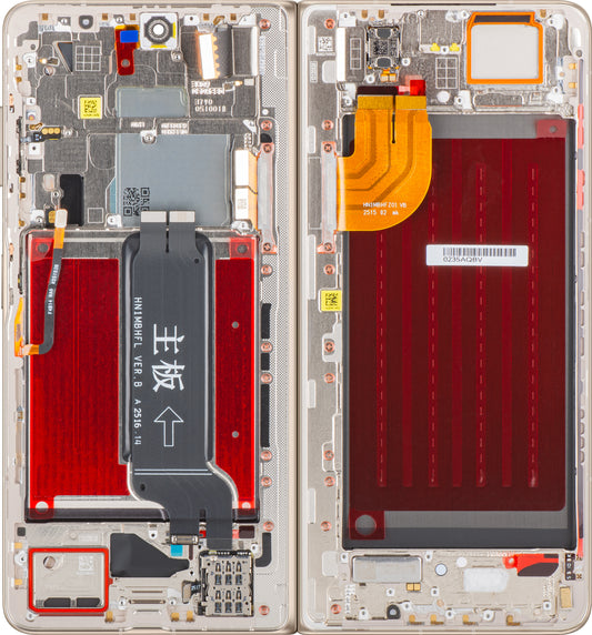 Display med Touchscreen Honor Magic V5, med Ramme, Under Inner, Hvit (Ivory White), Service Pack 0235AQBV