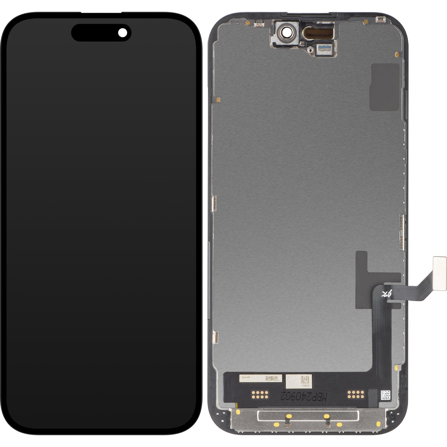 JK berøringsskjerm for Apple iPhone 15, med ramme, In-Cell LCD-versjon, svart 