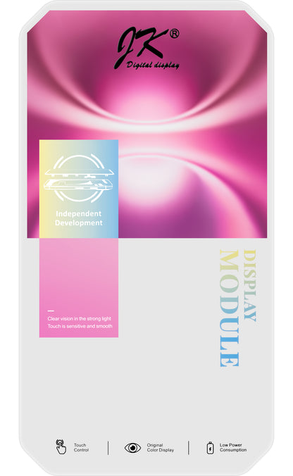 Display med JK Touchscreen for Apple iPhone 16 Plus, med ramme, LCD In-Cell IC Movable versjon, Svart