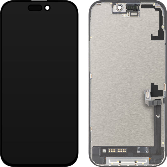 JK berøringsskjermdisplay for Apple iPhone 17, med ramme, LCD In-Cell IC flyttbar versjon, svart