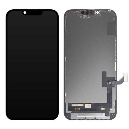 JK berøringsskjerm for Apple iPhone 14, med ramme, In-Cell LCD-versjon, svart 