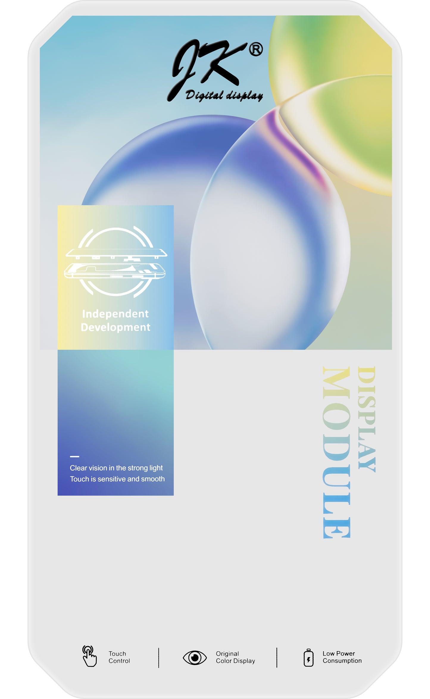 JK berøringsskjerm for Apple iPhone 15 Pro Max, med ramme, In-Cell LCD-versjon, svart 