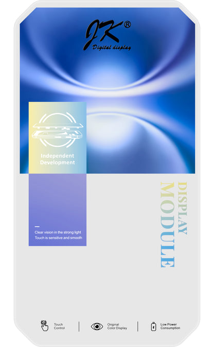 Display med Touchscreen JK for Apple iPhone 16, med ramme, LCD In-Cell IC Movable-versjon, Svart