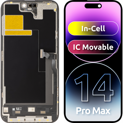 Display med Touchscreen JK for Apple iPhone 14 Pro Max, med Ramme, LCD In-Cell IC Movable Versjon, Svart
