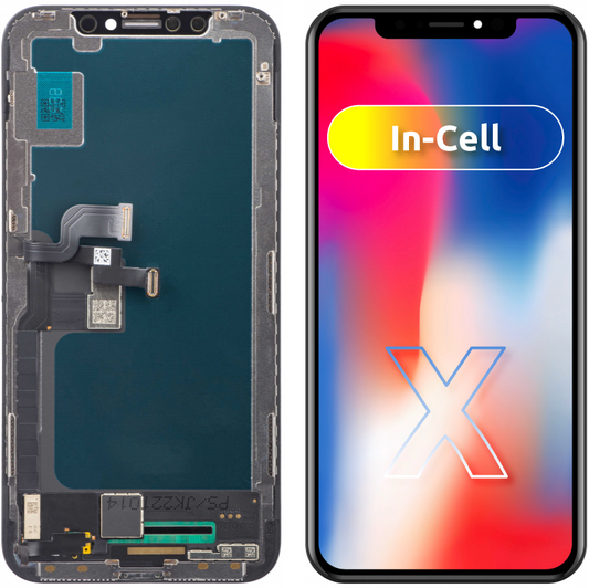 JK berøringsskjerm for Apple iPhone X, med ramme, In-Cell LCD-versjon, svart