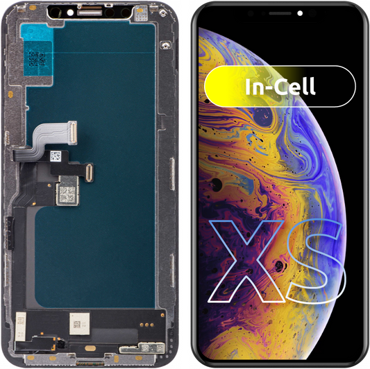 JK berøringsskjerm for Apple iPhone XS, med ramme, In-Cell LCD-versjon, svart