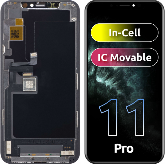 JK berøringsskjerm for Apple iPhone 11 Pro, med ramme, In-Cell LCD-versjon, svart