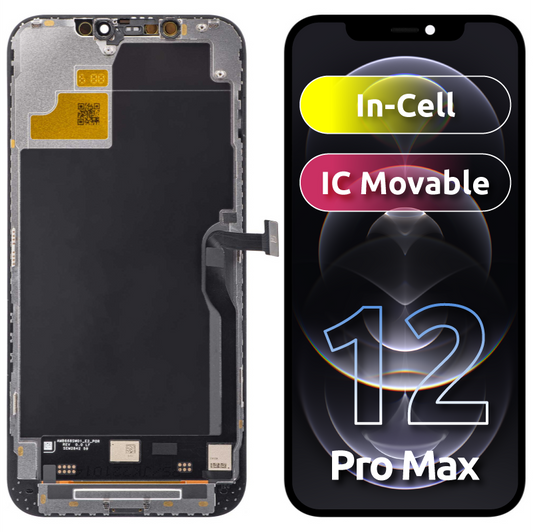 JK berøringsskjerm for Apple iPhone 12 Pro Max, med ramme, In-Cell LCD-versjon, svart
