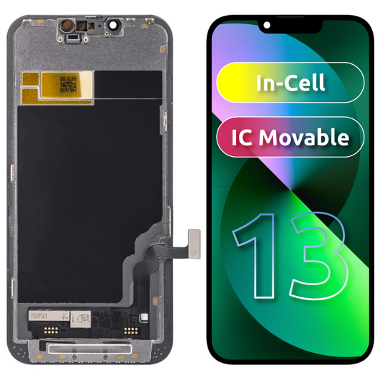 JK berøringsskjerm for Apple iPhone 13, med ramme, In-Cell LCD-versjon, svart