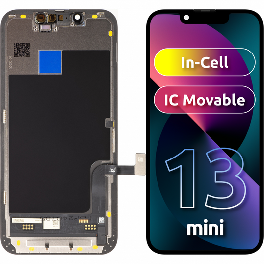 JK berøringsskjerm for Apple iPhone 13 mini, med ramme, In-Cell LCD-versjon, svart 