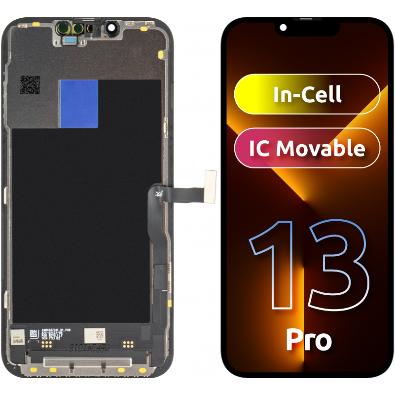 JK berøringsskjerm for Apple iPhone 13 Pro, med ramme, In-Cell IC Movable LCD-versjon, svart