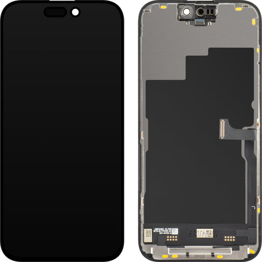 Display med Touchscreen JK for Apple iPhone 15 Pro, med ramme, LCD In-Cell IC Movable-versjon, Svart