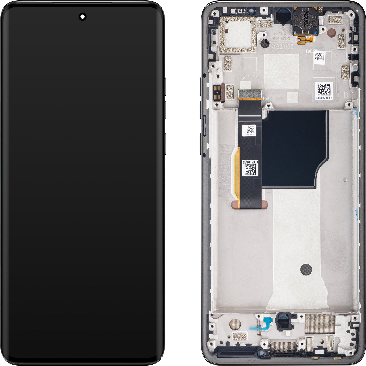 Motorola Edge 40 Neo berøringsskjermdisplay med ramme, versjon L3, svart, bytte 5D68C23158