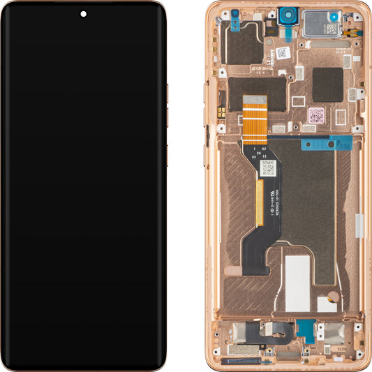 Berøringsskjerm Motorola Edge 50 Ultra, med ramme, oransje (ferskenfarget), Servicepakke 5D68C24470